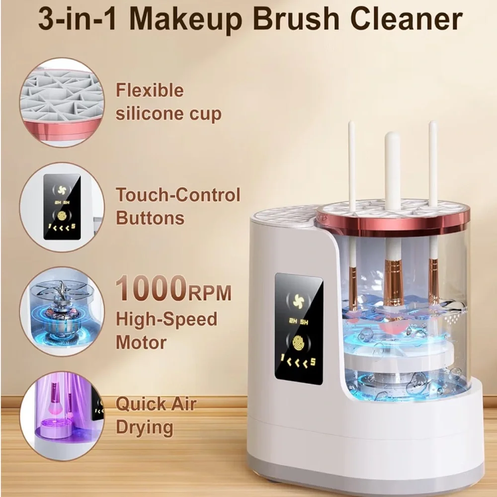 Electric Makeup Brush Cleaner 3-in-1